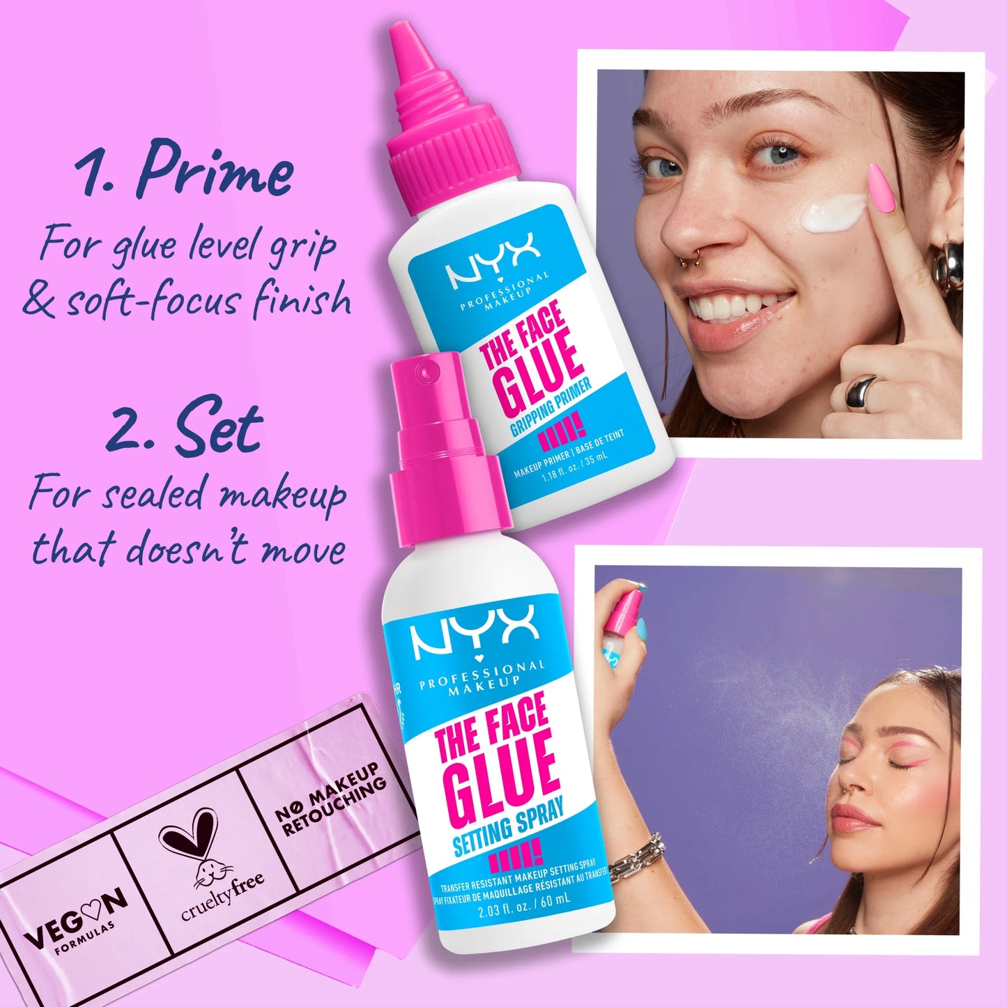 The Face Glue Primer | 1.18 Fl Oz | Long-Lasting, Sweat-Proof & Pore-Minimizing