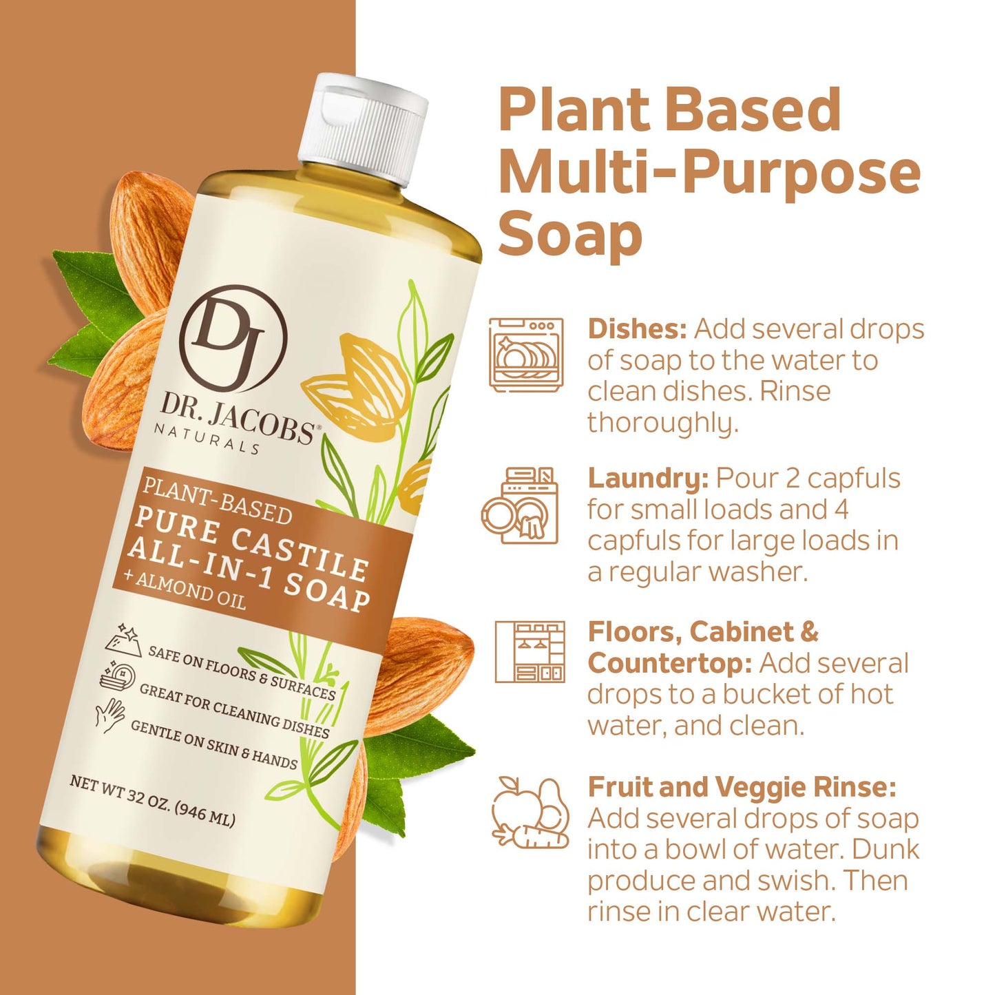 DJ Almond All-in-1 Castile Soap