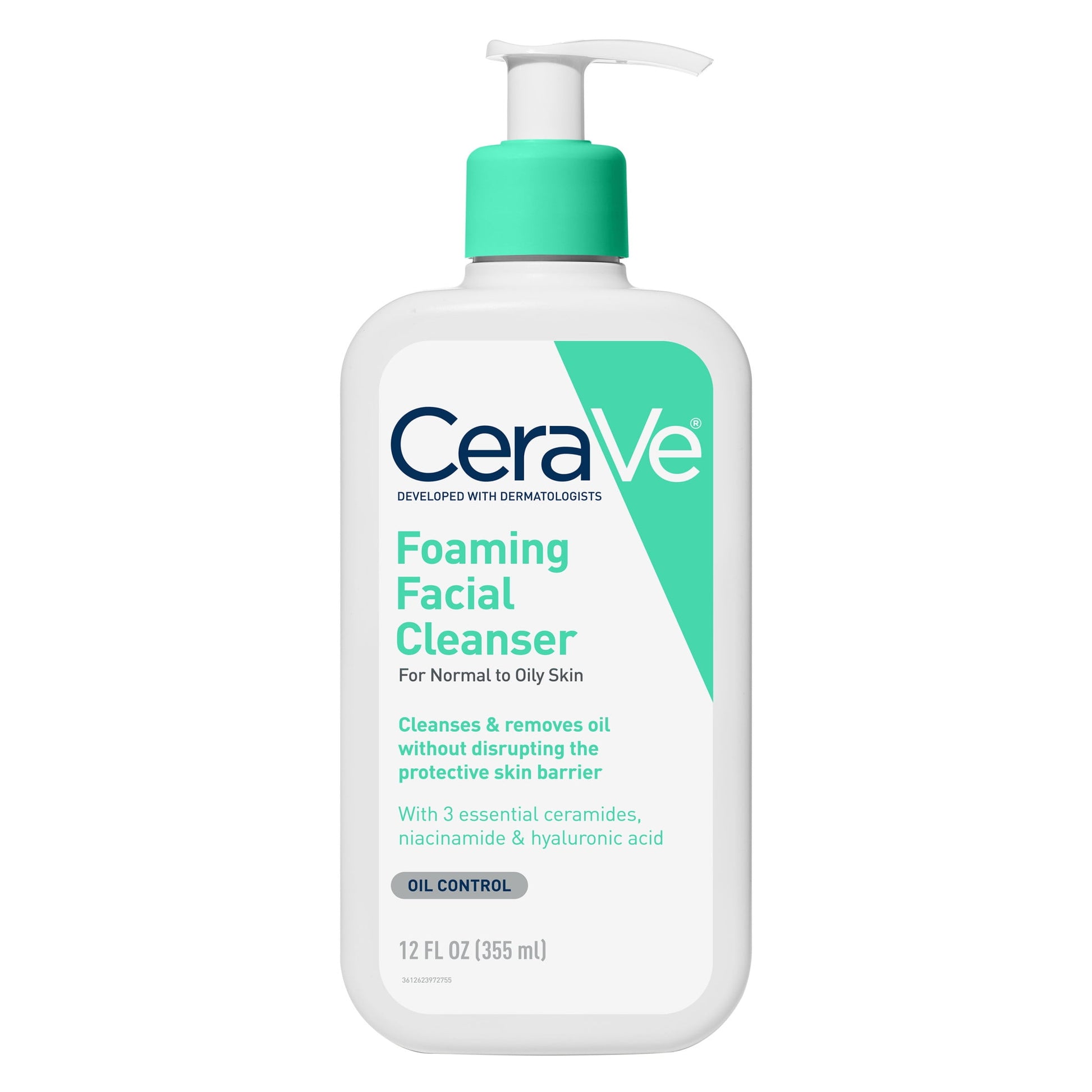 Cera Ve Foaming Facial Cleanser for Normal to Oily Skin, 12 Fl Oz