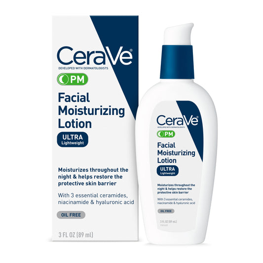 Cera Ve PM Facial Moisturizing Lotion Night Cream, 3 Fl Oz