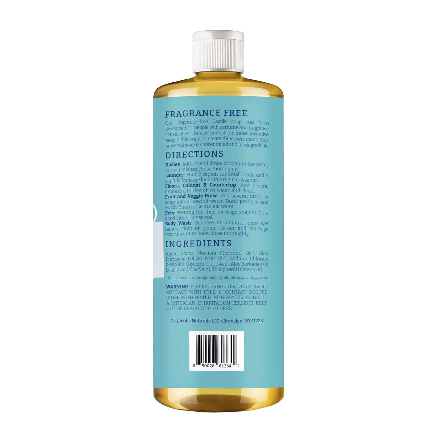DJ Unscented All in 1 Castile Soap - Thin Formula