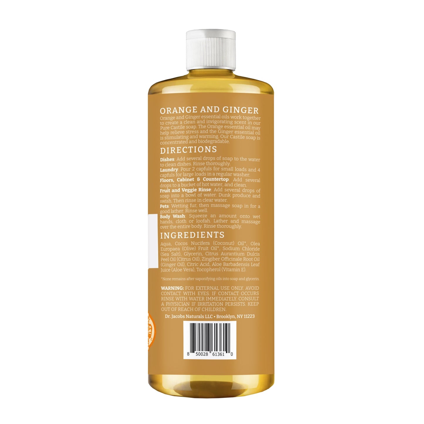 DJ Orange & Ginger All in 1 Castile Soap - Thin Formula
