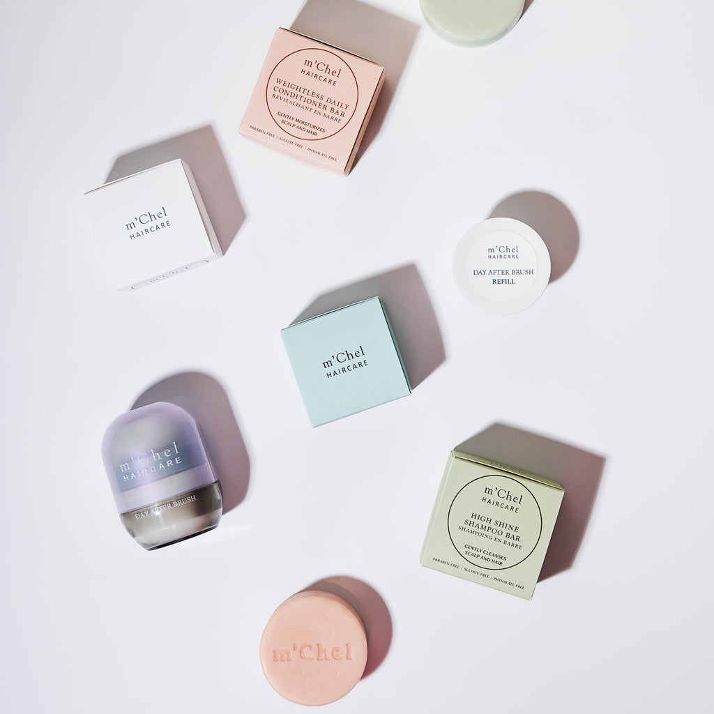 m'Chel Haircare Day After Brush + Refill + Bars Bundle