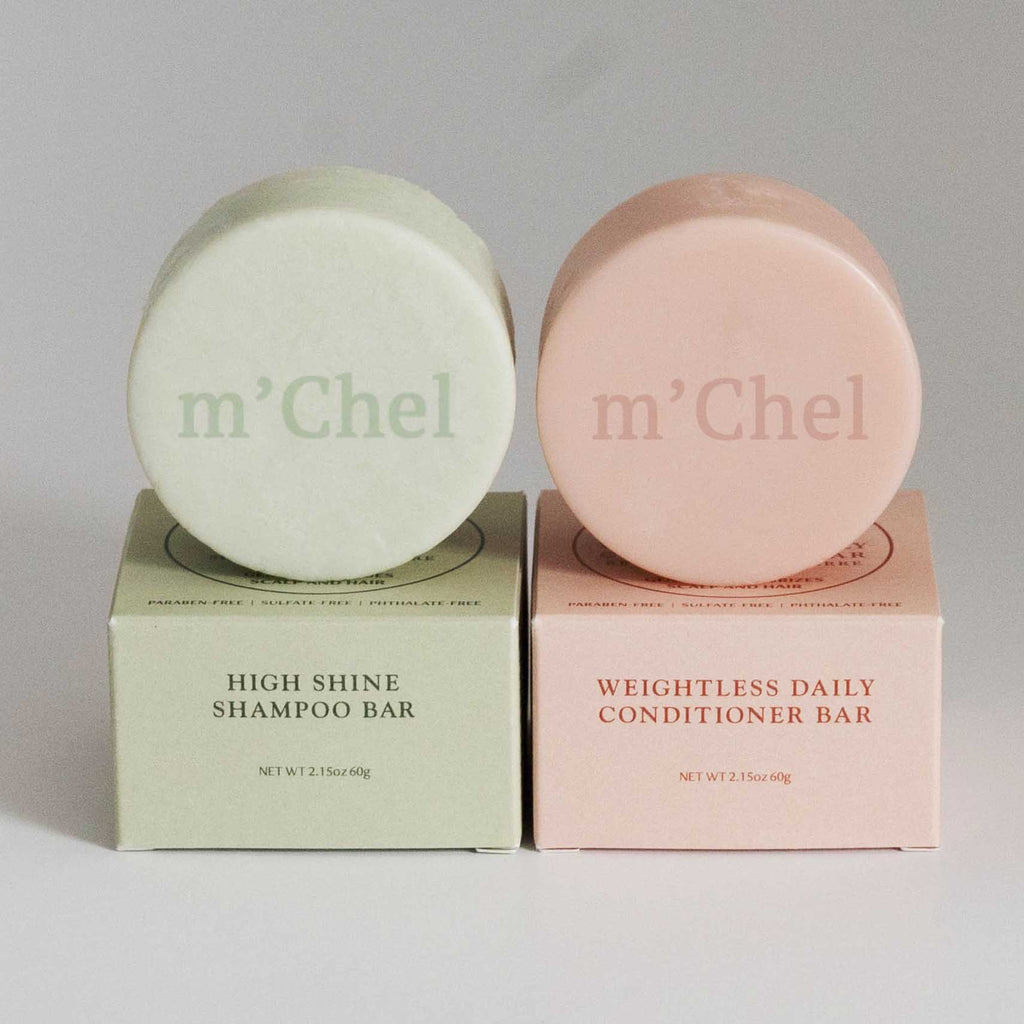 m'Chel Haircare Shampoo + Conditioner Bars Bundle