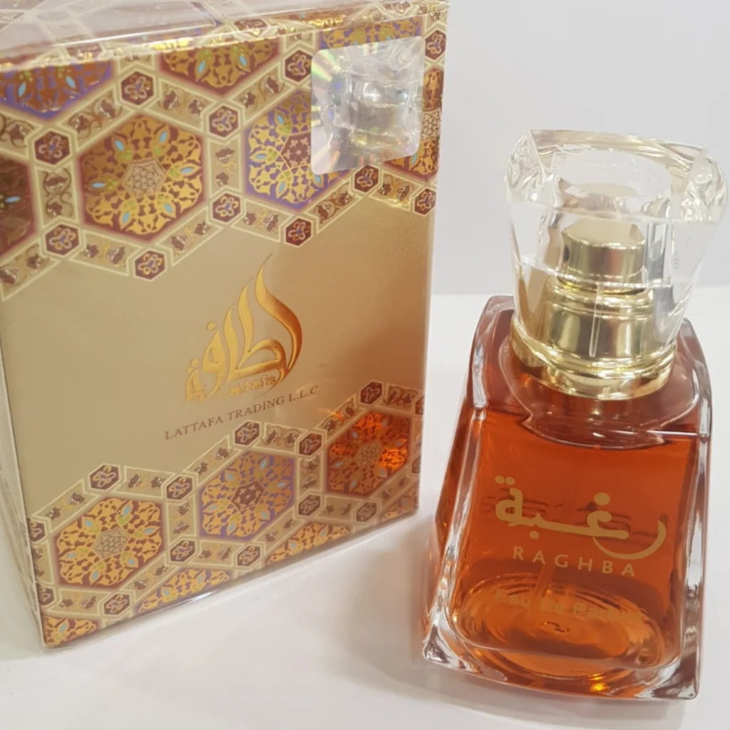 Raghba Eau de Parfum Spray 3.4 Oz (100ml) & Deodorant 1.6 Oz for Unisex