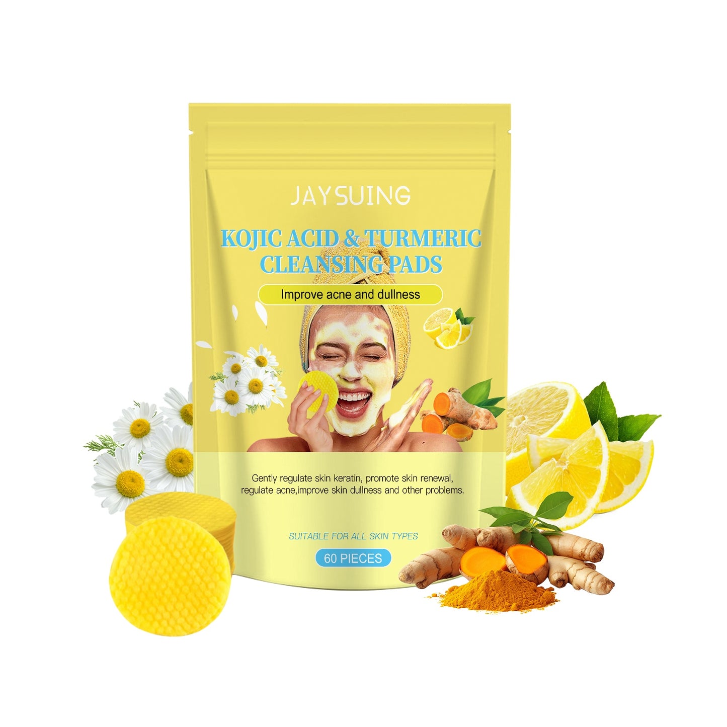 Jaysuing Kojic Acid Turmeric Cleansing Pad