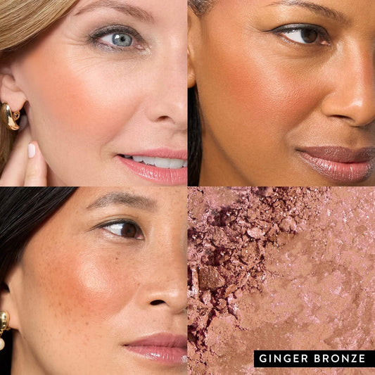 Baked Blush-N-Bronze Marbleized 2-In-1 Sculpting Bronzer Blush - Ginger Bronze - Contour Face with a Radiant Flush