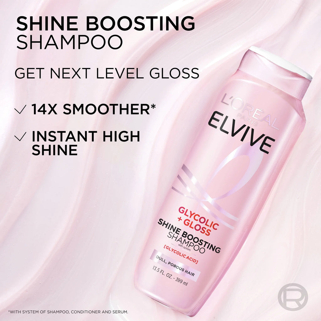 Elvive Glycolic Gloss Shine Enhancing Shampoo, 13.5 Fl Oz