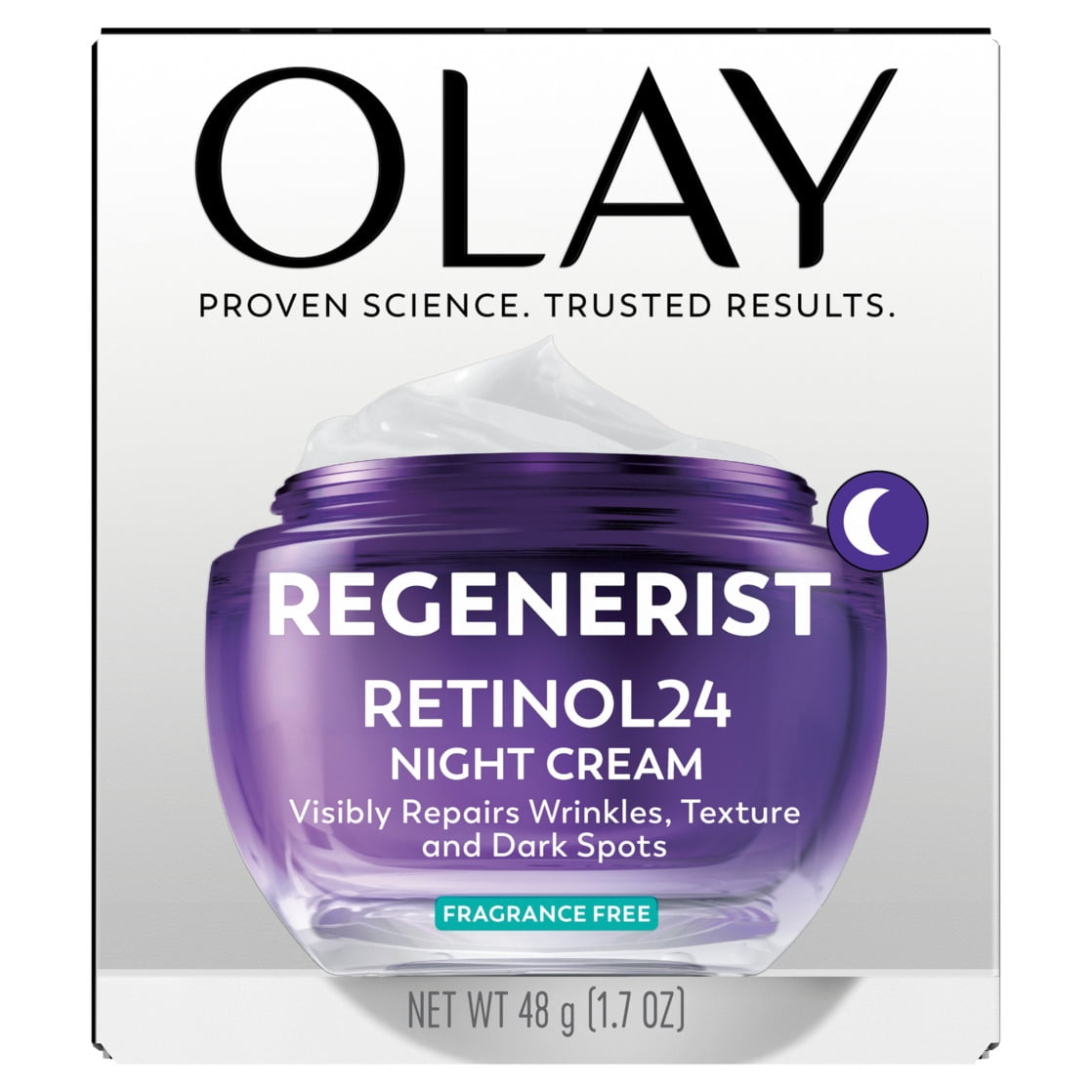 OLAY REGENERIST Retinol 24 Night Cream, Anti-Aging Moisturizer, Fragrance-Free, Non-Greasy, Triple Collagen Peptide