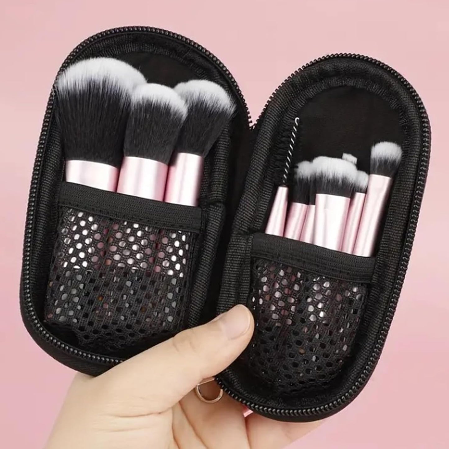 16Pc STARTER KIT with 10 BRUSHES SET (WARM) Mineral Makeup Bare Face Loose Powder Includes Matte Foundation, Veil Primer, Blush, Bronzer, Translucent Finishing Setting Powder SPF 30 Travel Size