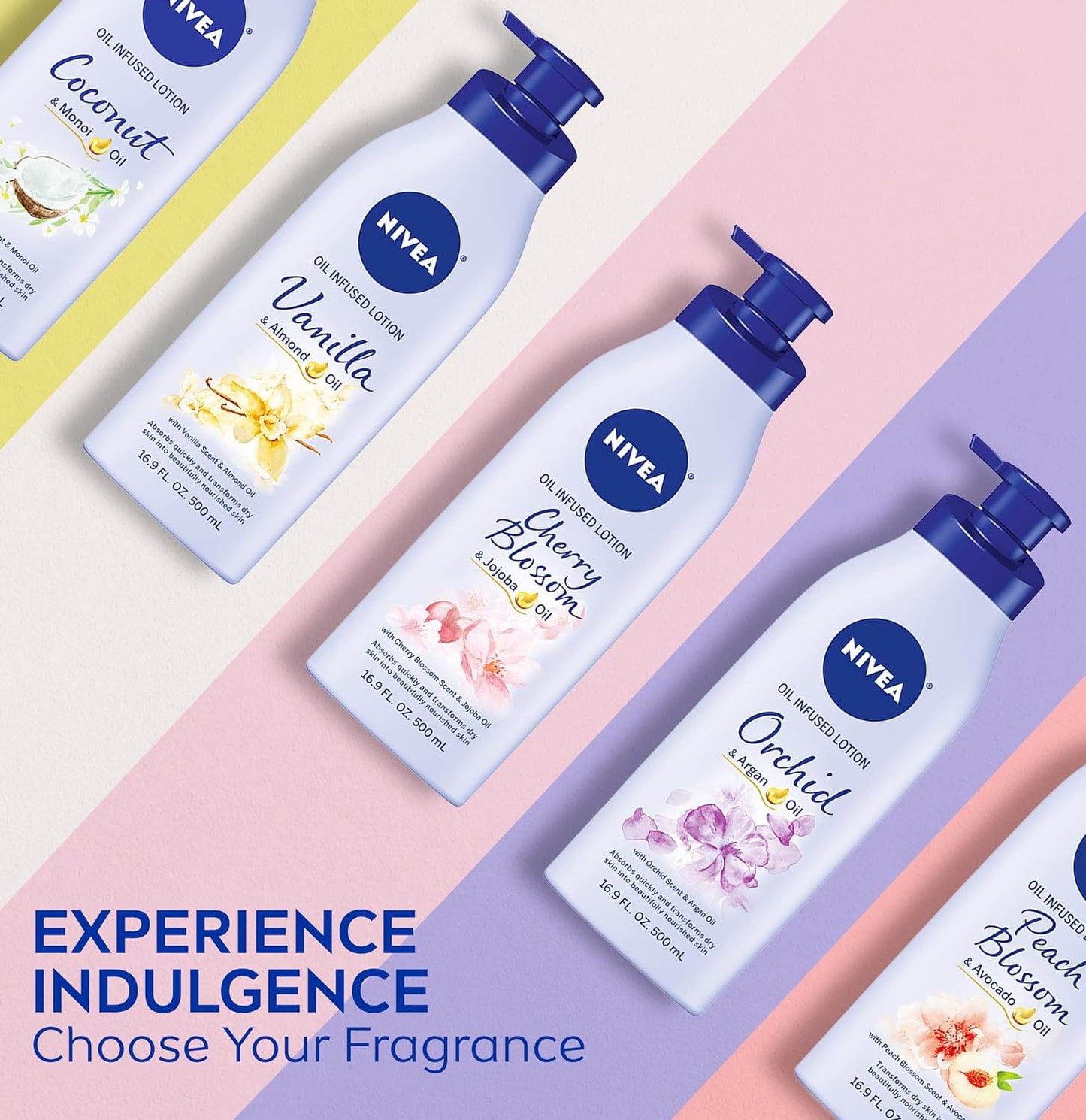 Oil Infused Vanilla and Almond Oil Body Lotion for Women, Fast-Absorbing and Non-Greasy Vanilla Scented Lotion Moisturizes for 48 Hours, 16.9 Fl Oz Pump Bottle, Pack of 3