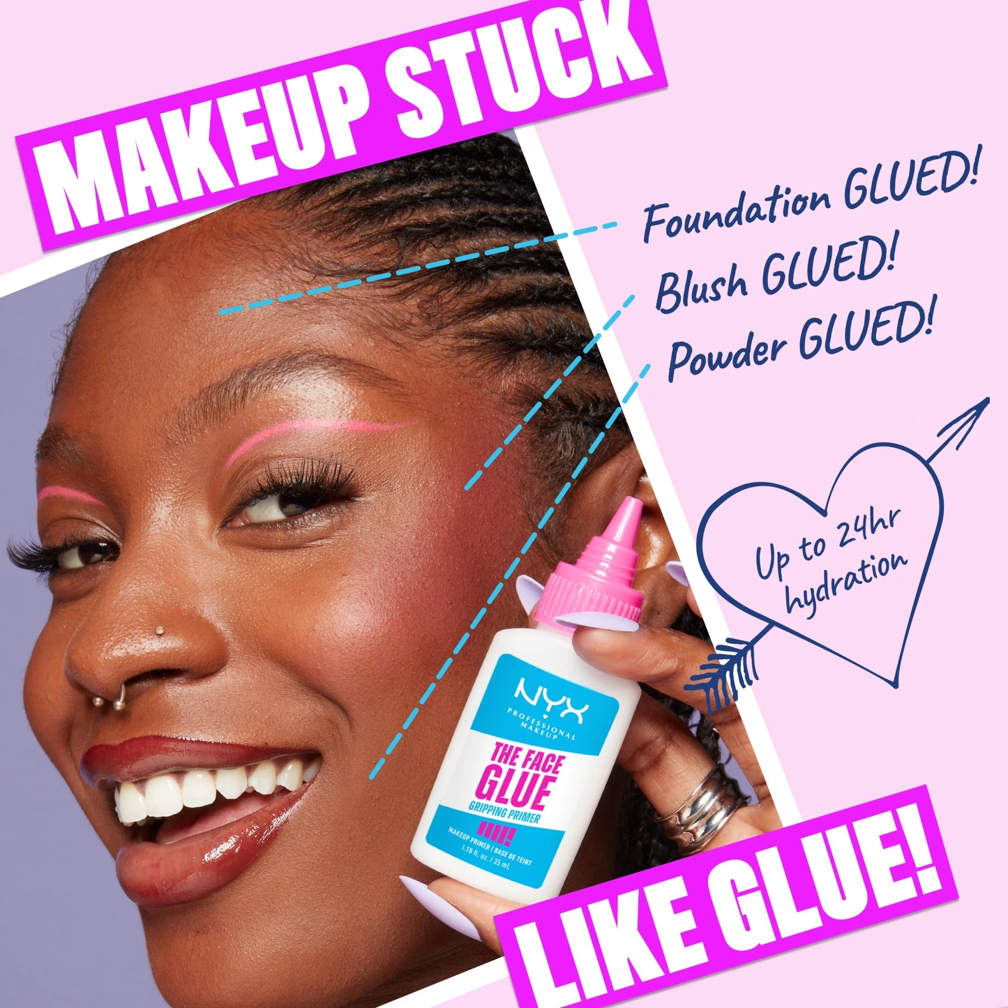 The Face Glue Primer | 1.18 Fl Oz | Long-Lasting, Sweat-Proof & Pore-Minimizing