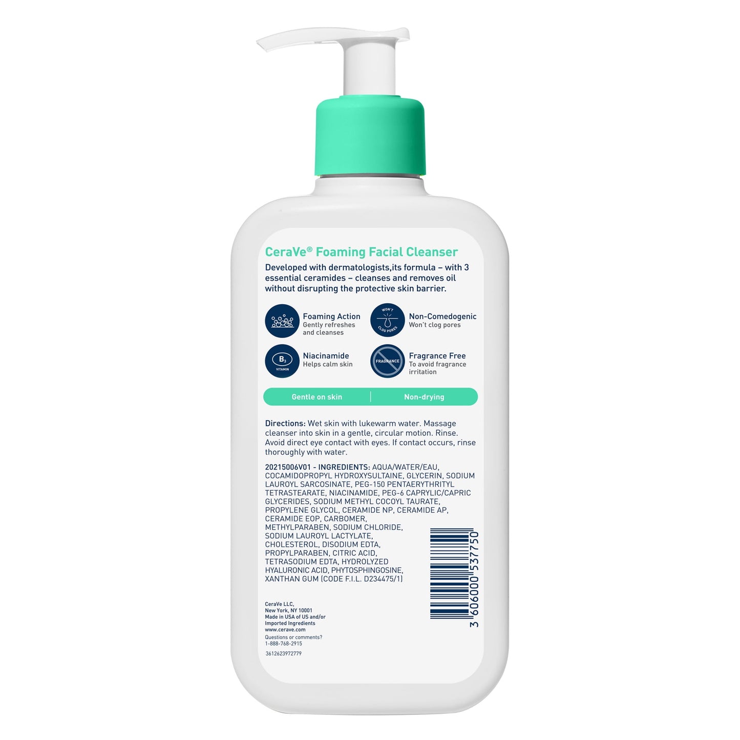 Cera Ve Foaming Facial Cleanser for Normal to Oily Skin, 12 Fl Oz