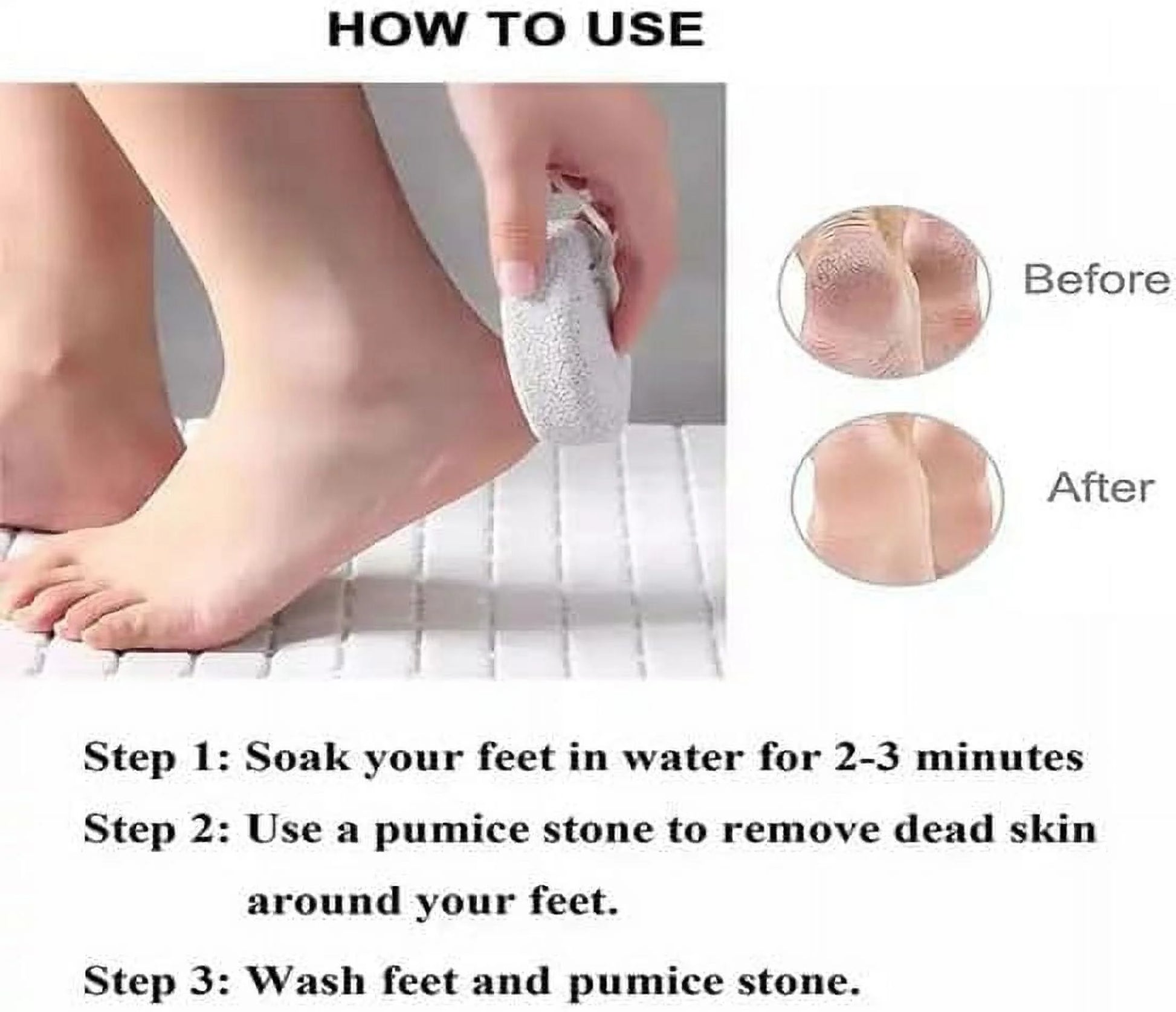 Natural Pumice Stone for Feet – Pedicure Callus Remover & Skin Exfoliator