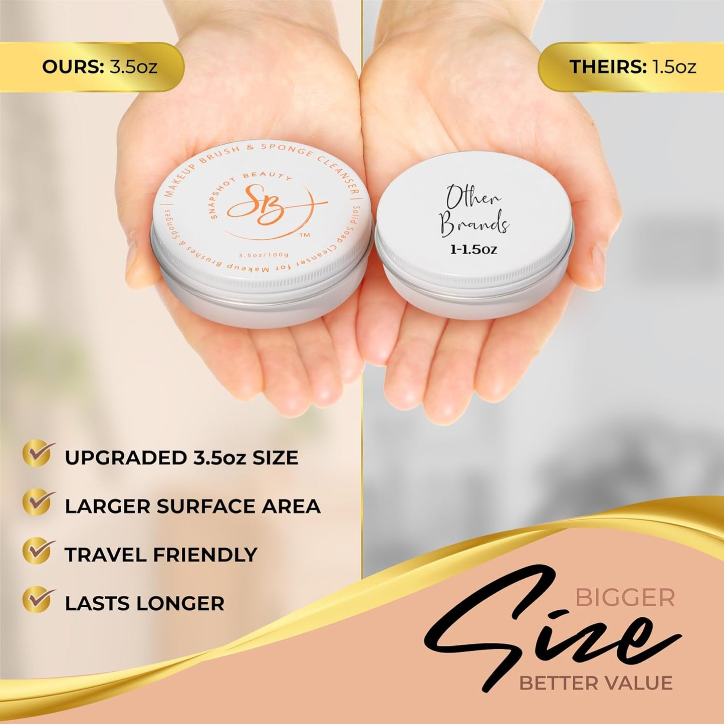 Professional Makeup Brush Cleaner Set - LARGE 3.5 Ounce Size - Vegan & Cruelty Free Make up Brush Cleanser Includes Pink Silicone Makeup Brush Cleaner Mat - for Brushes & Sponges