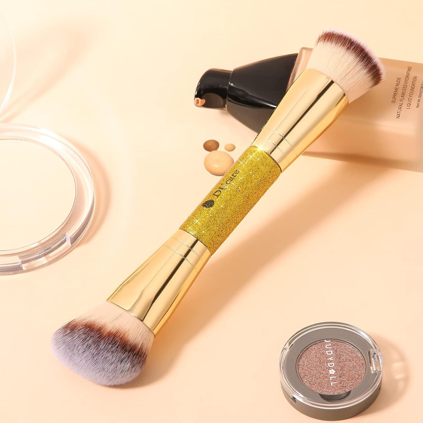 Makeup Brushes Duo End Foundation Powder Buffer and Contour Synthetic Cosmetic Tools