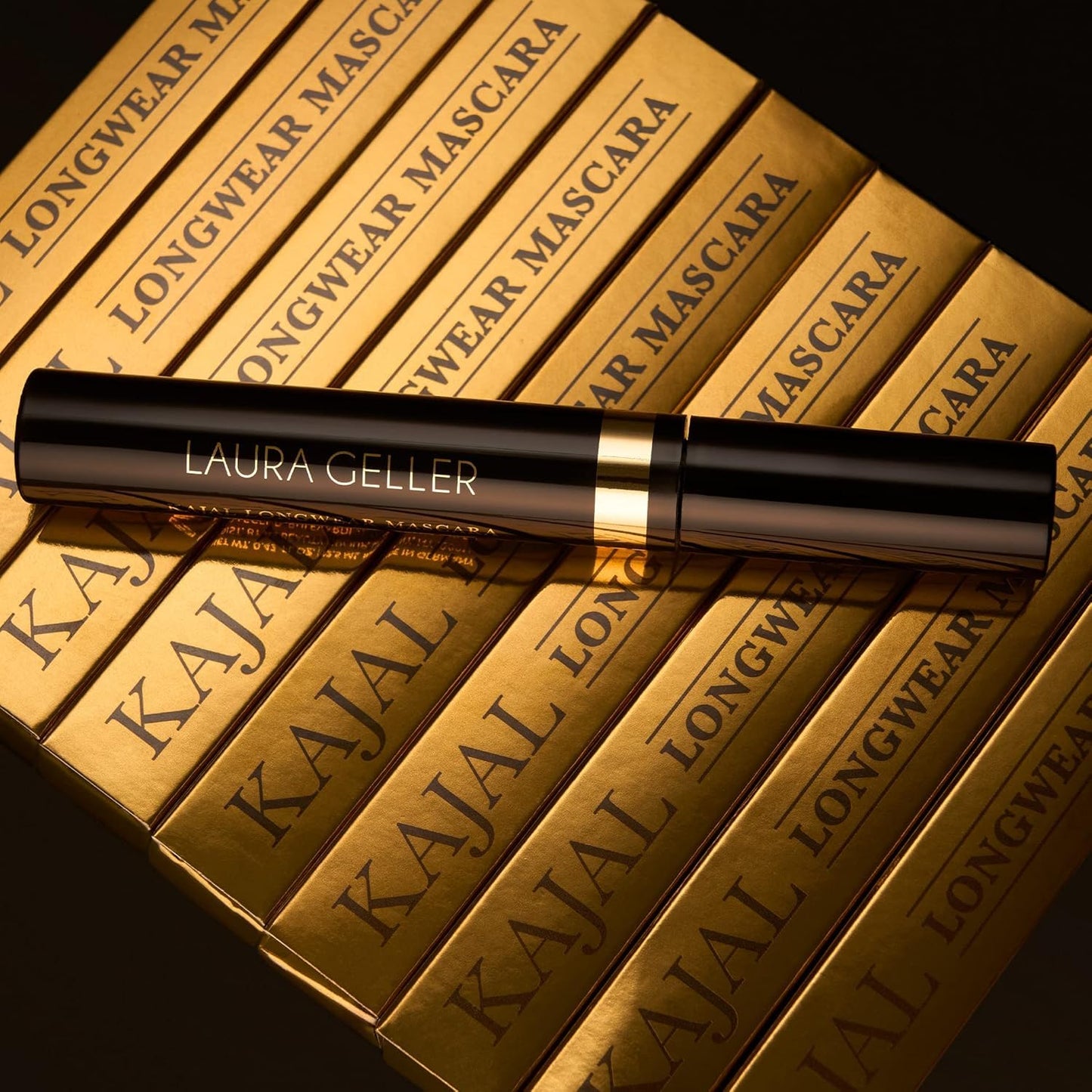 Kajal Longwear Mascara - Lengthening, Defining, Curling, Buildable Formula Eye Makeup - Innovative Curling Brush - 1 Count