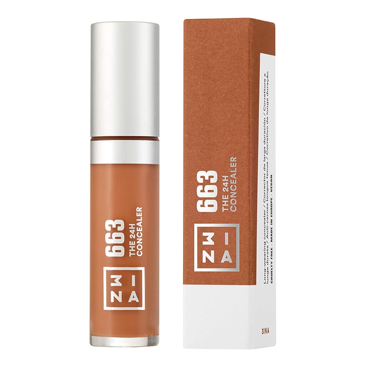 the 24H Concealer 663 - Brightening, Color Correcting Concealer for a Natural, Poreless Finish - Lightweight, Buildable, Creamy Formula - Thick Applicator for a Smooth, Easy Blend - 0.15 Oz