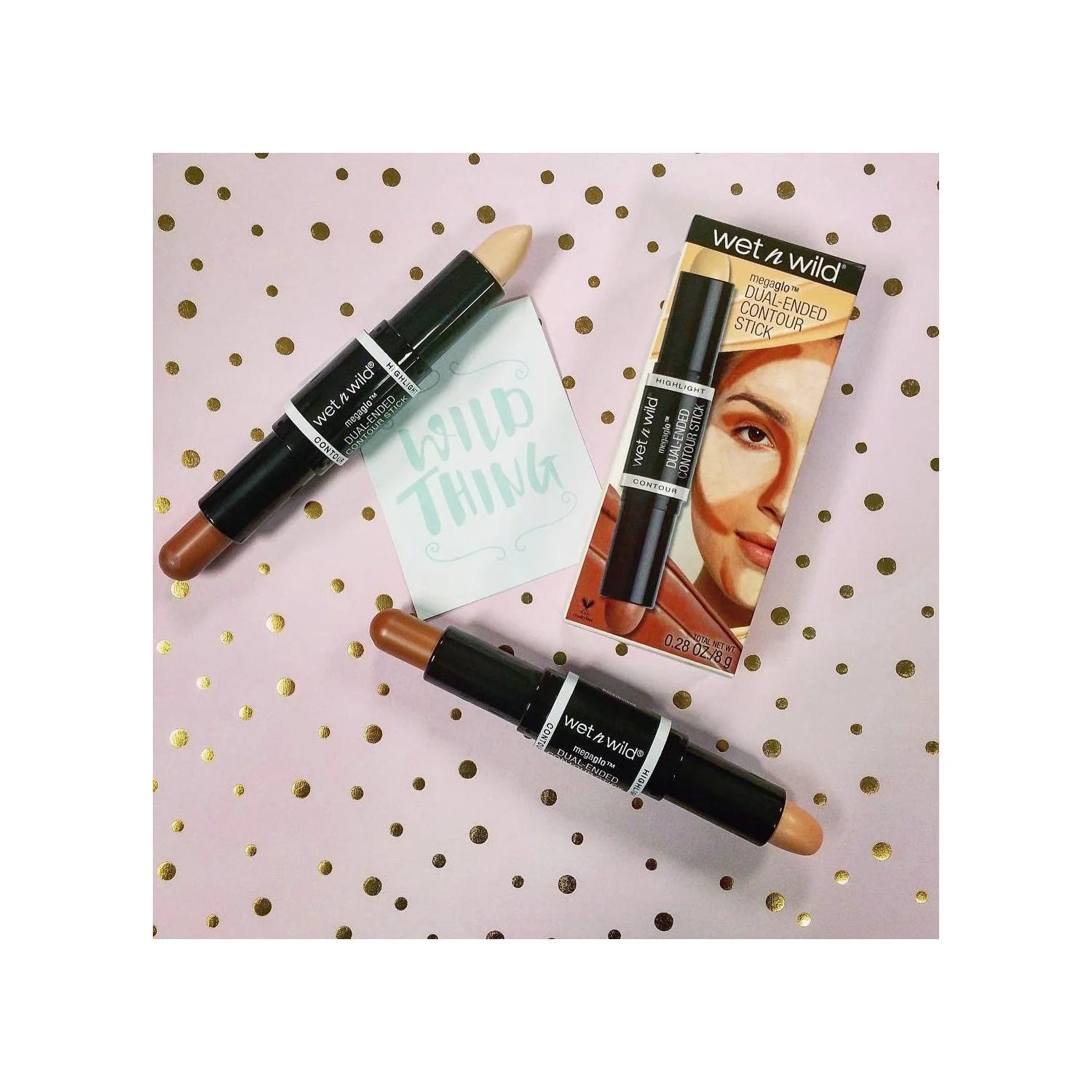 Megaglo Dual-Ended Contour Stick, Light Medium, Cruelty-Free