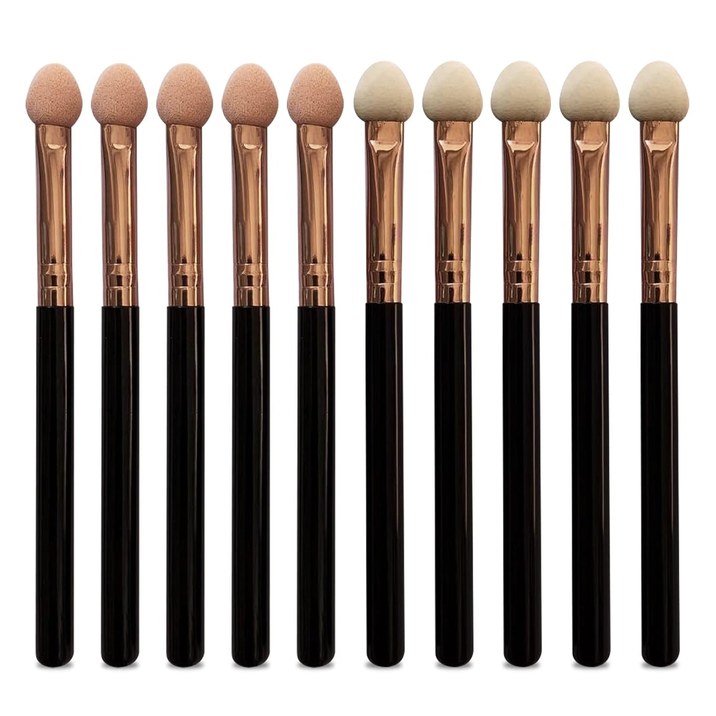 10-Piece Professional Makeup Brush Set – Double-Sided Sponge & Eyeshadow Applicators