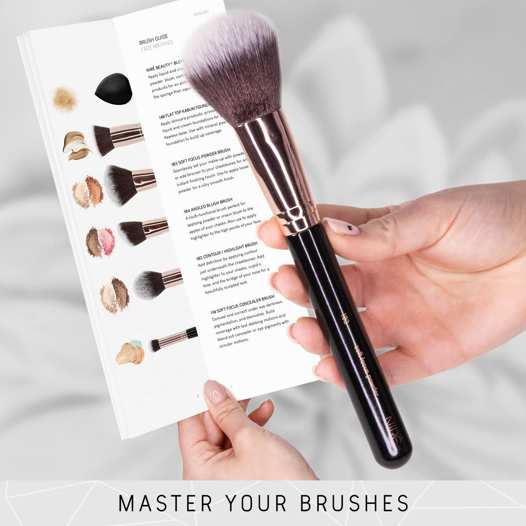 15Pcs Professional Makeup Brush Set – Vegan Brushes, Case, Sponge & Cleaner