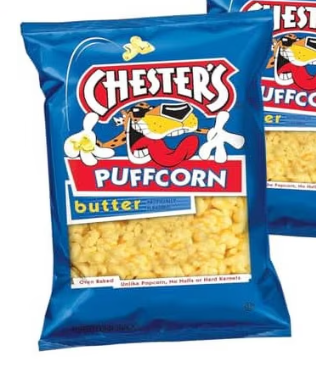 Chesters Butter Puffcorn 3.25 oz | No hulls or hard kernels | Pack of 3