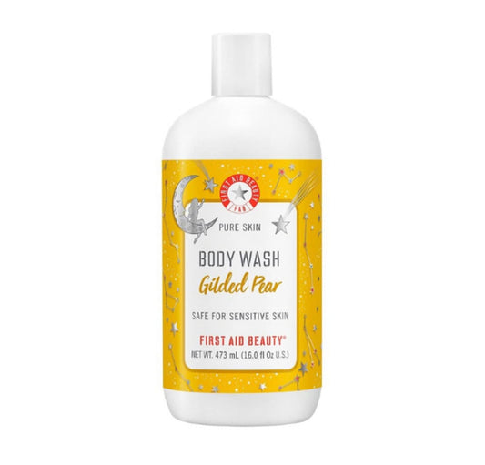 First Aid Beauty Pure Skin Body Wash Gilded Pear Holiday Collection Deep Cleansing, Limited Edition 16 Fl Oz,