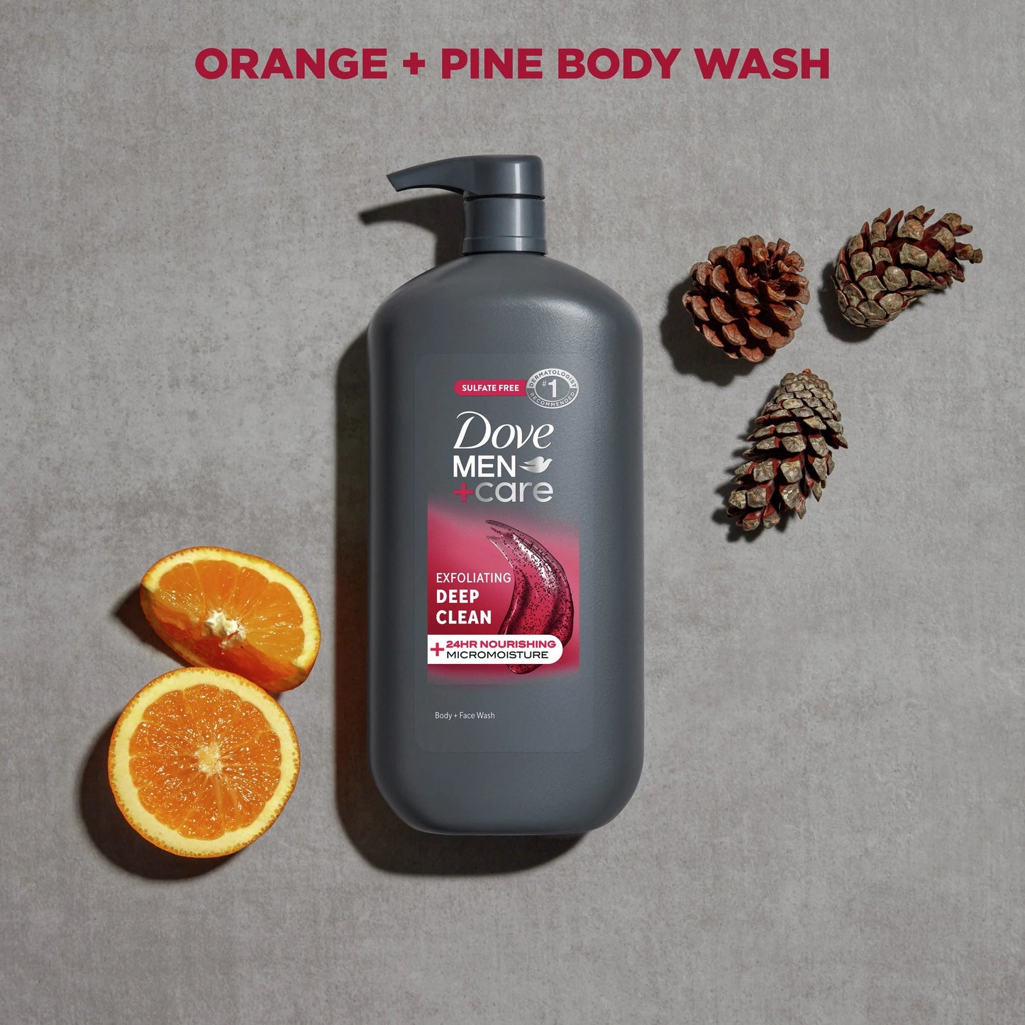 Exfoliating Deep Clean Face & Body Wash for Men – Citrus & Cedarwood, 30 oz