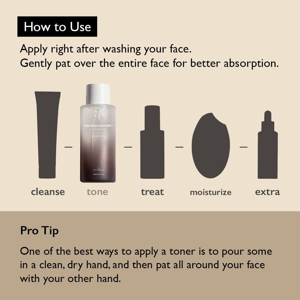 Wonder Black Rice Hyaluronic Toner – Deep Hydration for Glass Skin, 10.1 Fl Oz