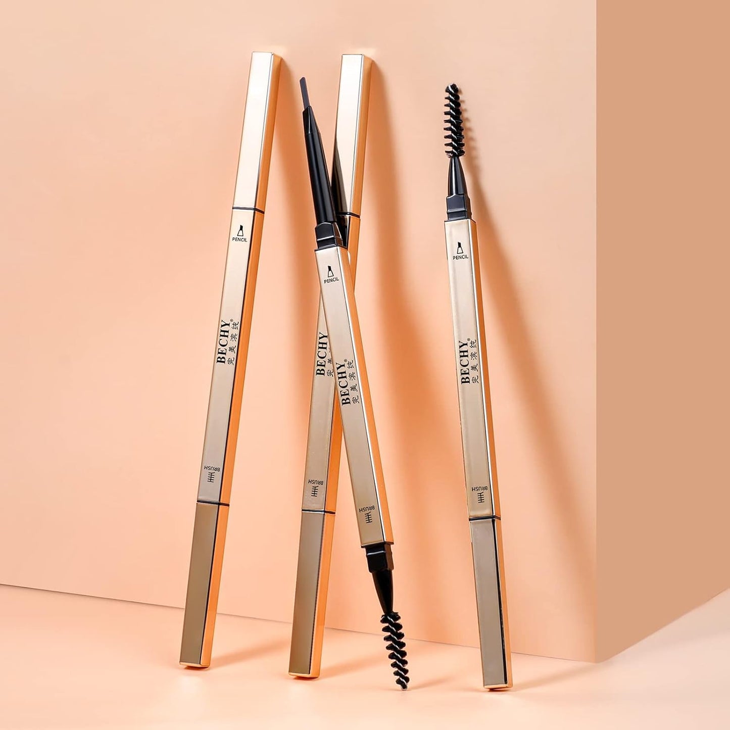 Eyebrow Pencil,3 PCS Waterproof Long-Lasting Microblading Brown Brow Pencil,Natural Eyebrow Makeup Ultra Slim Defining Eyebrow Pencils