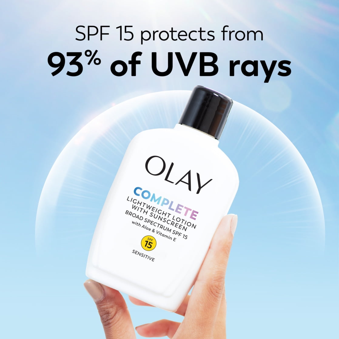 Olay Skin Care Complete Daily Facial Moisturizer for Sensitive Skin, SPF 15 Sun Protection, 6 oz
