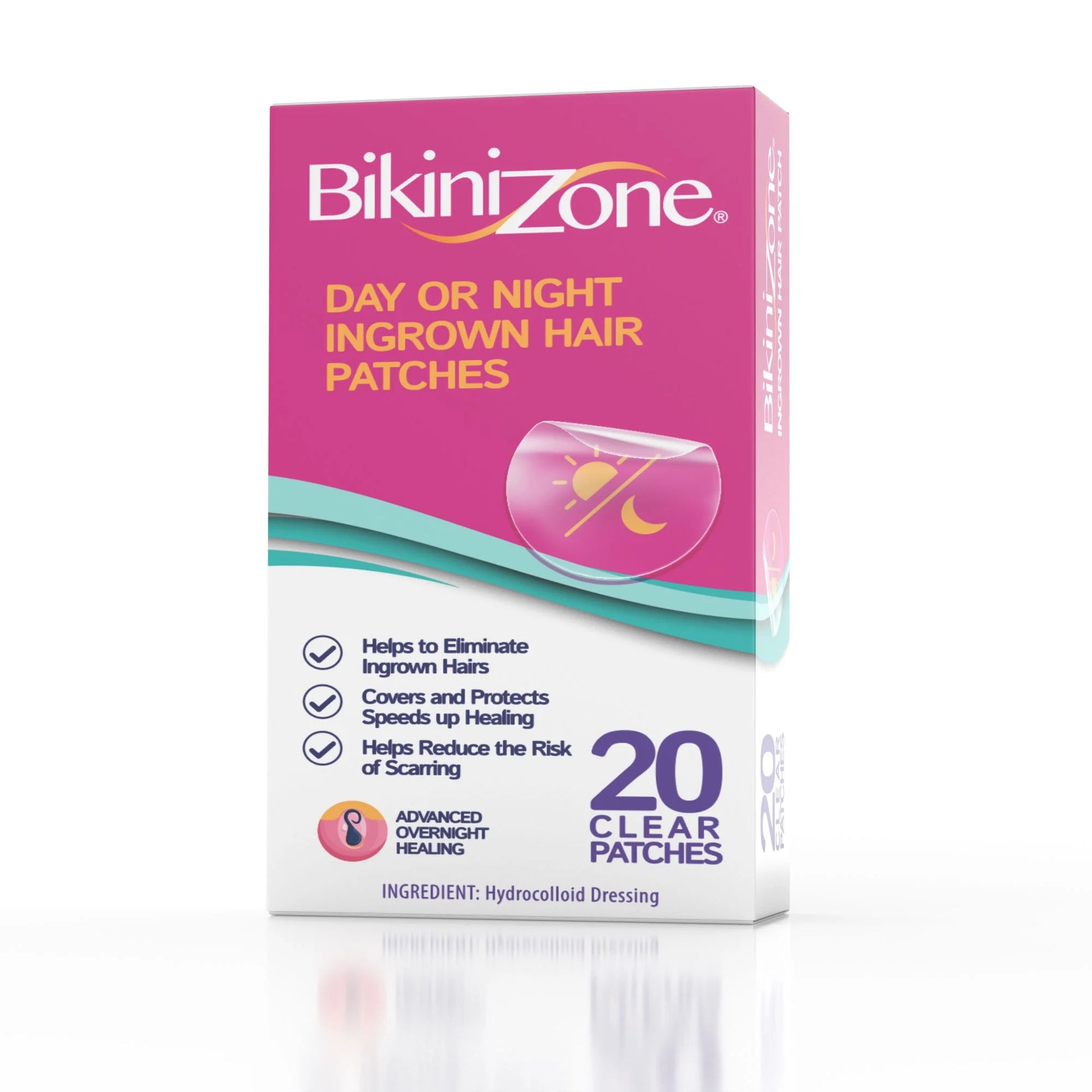 Hydrocolloid Ingrown Hair Treatment Patches – Day & Night Use for All Skin Types, Aftershave Care, 20 Count