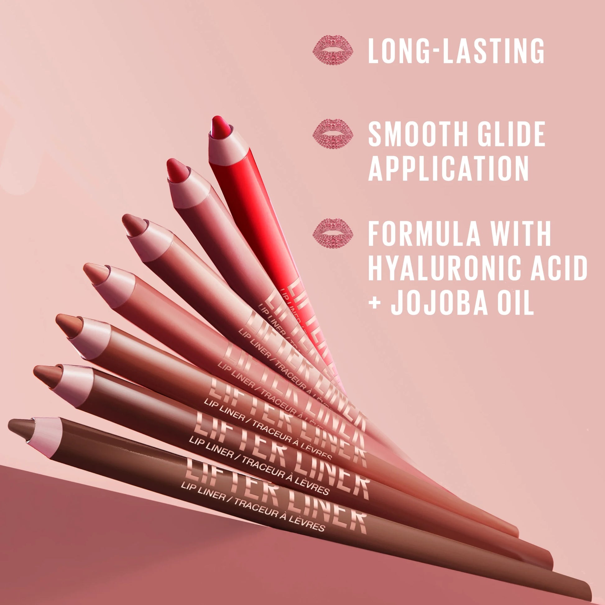 (2 Pack) Lifter Liner Lip Liner with Hyaluronic Acid - Cross the Line | 0.04 Oz Each | Hydrating & Long-Lasting