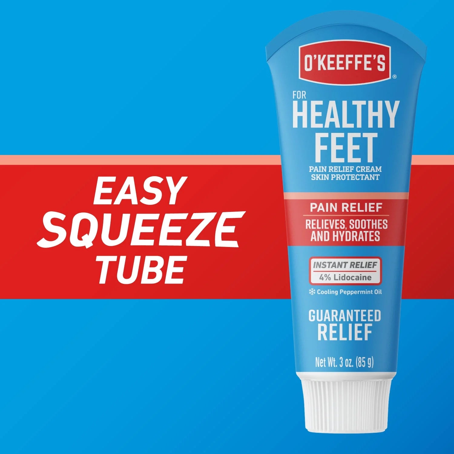 Healthy Feet Pain-Relieving Foot Cream with Lidocaine – 3 oz Tube
