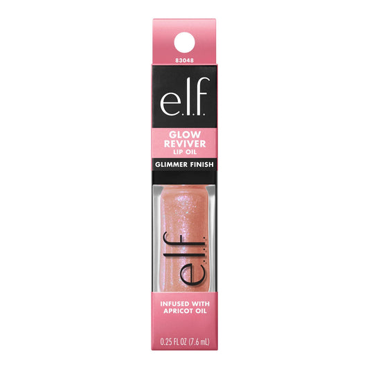 e.l.f. Glow Reviver Lip Oil Glimmer - Candy Coded | 0.25 Fl Oz | Hydrating & Glossy Lip Treatment