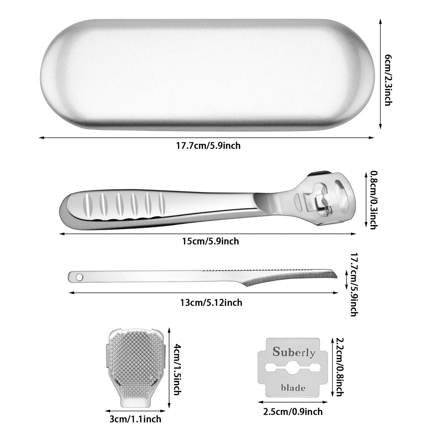 14-Piece Callus Shaver Set – Stainless Steel Foot File & Hard Skin Remover for Hand and Foot Care