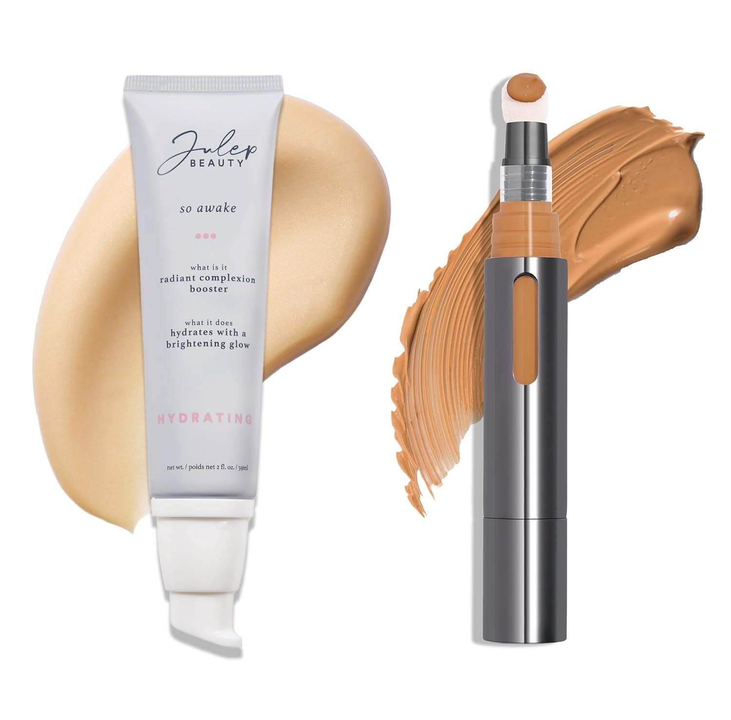 Full Face Radiance Set | so Awake Complexion Booster Daily Moisturizer + Skin Perfecting Cushion Complexion Concealer + Foundation - 400 Amber