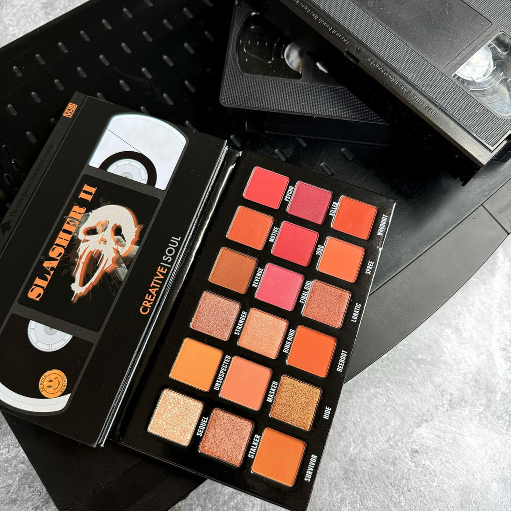 Slasher II Eyeshadow Palette, Horror Movie Neutral Eyeshadow Palette, Blendable & High Pigment Mauve Eye Shadow, Scary Movie Inspired Makeup, Goth Makeup