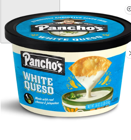 Pancho's Queso White Cheese Dip, 15 oz Tub (pack of 1)